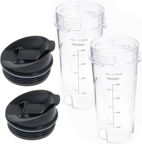 Vasos de repuesto de 16 onzas para licuadora personal compacta Ninja QB3001SS, juego de tazas de 16 onzas para licuadora profesional Ninja BL770
