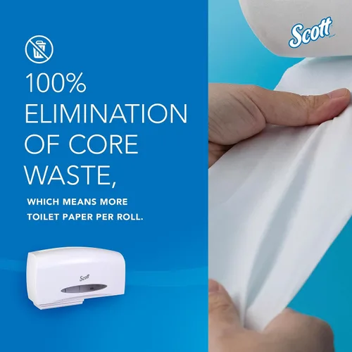 Miniatura 5 de Kimberly-Clark Scott Essential JRT - Dispensador de papel higiénico doble sin núcleo (09609), alta capacidad, duradero, 20 x 6 x 11 pulgadas