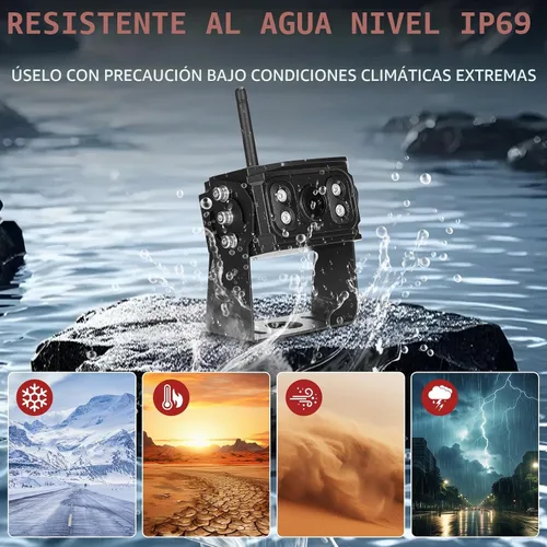 Miniatura 7 de Cámara de respaldo inalámbrica, cámara de respaldo para caravana con monitor HD de 7 pulgadas, sistemas de cámara de respaldo dual para camión
