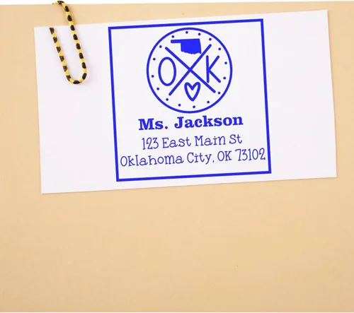 Miniatura 74 de Sello entintado moderno con nombre y dirección del estado de Alabama – Sello de dirección de devolución personalizado para invitaciones de despedida