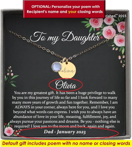 Miniatura 26 de Collar de hija relleno de oro de mamá o papá, collar clásico de perlas blancas con mensaje significativo, listo para regalar