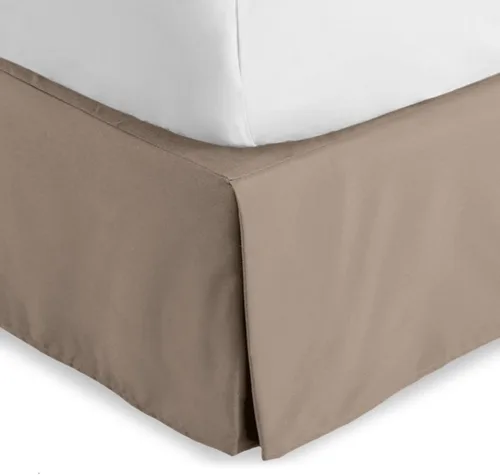 Miniatura 10 de Bare Home Falda de cama California King con caída de 15 pulgadas, diseño fácil de ajustar, para camas California King, con pliegues centrales