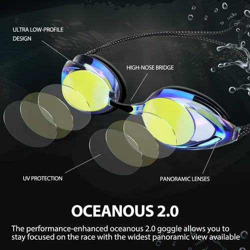 Miniatura 7 de Swim Goggles for Adult Men Women Youth, Bungee Strap Swimming Goggles No Hair Pulling Mirrored/Clear Lens Goggles
