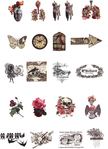 Miniatura 2 de allydrew Calcomanías decorativas para álbumes de recortes, manualidades para papelería, diario, fabricación de tarjetas (60 unidades), calaveras