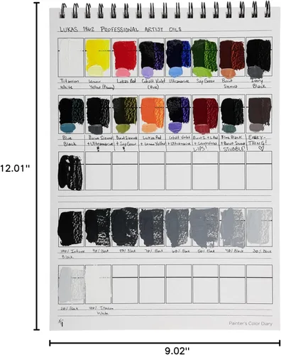 Miniatura 8 de HG Art Concepts Diario de colores de los pintores, 9 x 12 pulgadas, encuadernado en espiral, sin ácidos, con 10 páginas para pintura acrílica o al