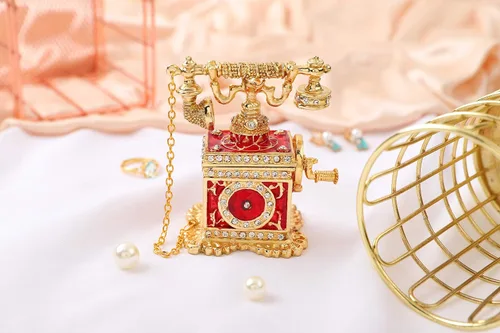 Miniatura 31 de QIFU Caja de baratija pintada a mano con bisagras, regalo único para la familia
