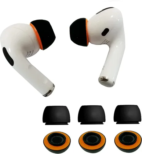 Miniatura 11 de KASOTT Almohadillas híbridas de espuma viscoelástica y silicona mejoradas para AirPods Pro de 1ª y 2ª generación, ultra cómodas, orejas Negro