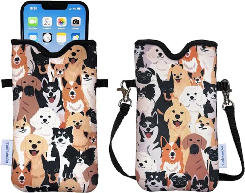 Miniatura 52 de Tainada Funda Estuche Bolsa de Neopreno para Teléfono para Hombres y Mujeres con Correa Cruzada/Cordón para el Cuello para iPhone 17/16/15 Pro Max