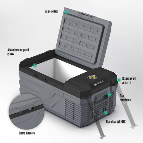 Miniatura 8 de Yellow Jacket Refrigerador de 12 voltios para automóvil, enfriador eléctrico portátil de 16 cuartos, refrigerador para auto para acampada al aire