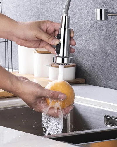 Miniatura 4 de J-HVA Pieza de repuesto de cabezal de rociador de grifo de cocina extraíble con 15 conectores, boquilla de repuesto de rociador de fregadero Cromo