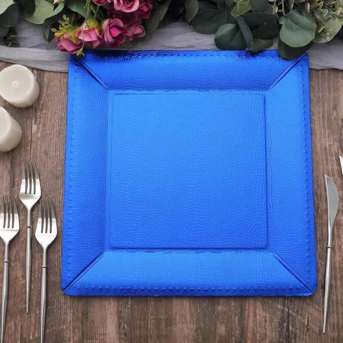 Miniatura 10 de Efavormart - Paquete de 10 bandejas cuadradas de 13 pulgadas, 1100 GSM, de cuero extra rígido con textura de cartón, platos para bodas de otoño