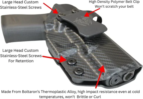 Miniatura 4 de Funda convertible hecha para Taurus GX4 para llevar tanto IWB como OWB, clip interior y correa de cintura exterior, retención de inclinación