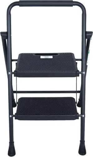 Miniatura 4 de Elevon Taburete plegable con pedal antideslizante ancho, escalera de acero resistente de 330 libras, 2 escalones