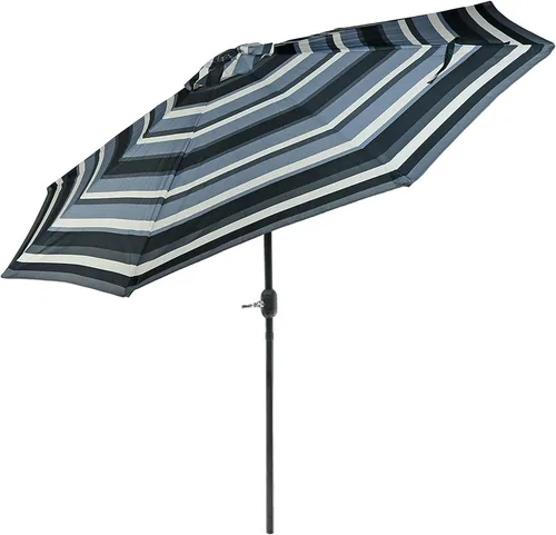 Miniatura 23 de Sunnydaze 9 pies Parasol de Patio de aluminio con inclinación y manivela, Contemporáneo, Beige