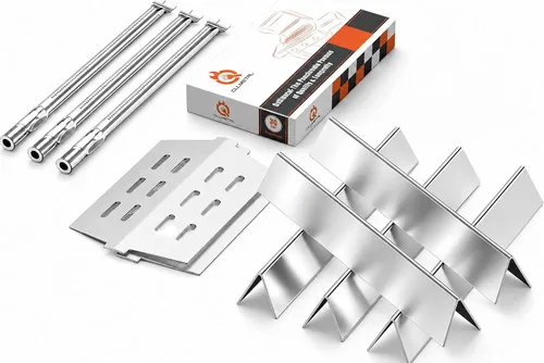 Miniatura 22 de QuliMetal 44.5 cm SUS304 Barras Aromatizadoras y Deflectores de Calor para Parrillas Weber Genesis 300 Series, Compatibles con Genesis E310 E320