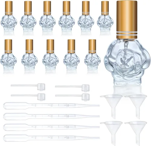 Miniatura 10 de YU FENG 12 piezas de botellas de perfume de vidrio vacías, atomizador recargable, botellas de spray de perfume, atomizador de niebla fina
