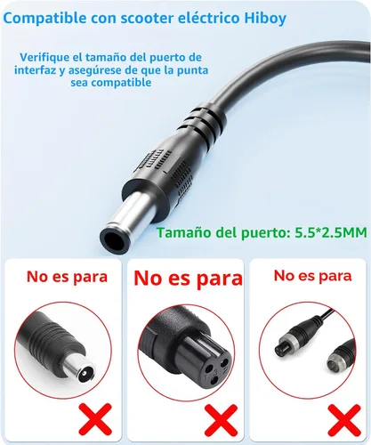 Miniatura 8 de 42V Reemplazo para cargador de patinete eléctrico Hiboy Compatible con Hiboy S2 Pro, S2 Lite, S2, KS4, KS4 Pro, NEX, NEX3, NEX5, Max, Max3, Max V2