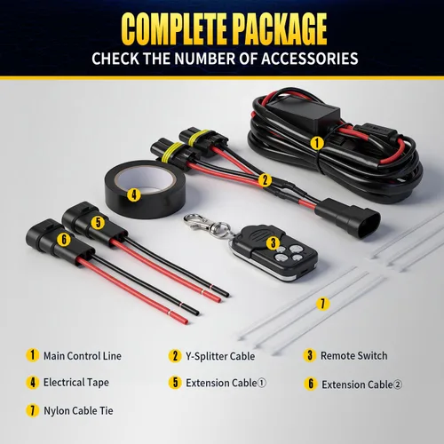 Miniatura 8 de Arnés de cableado de control remoto de barra de luz LED, kit de arnés de cableado de control remoto inalámbrico Jihe para barra de luz LED, luz
