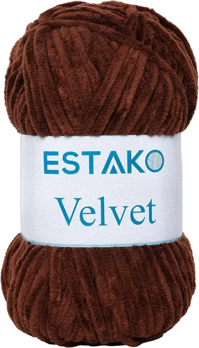 Miniatura 11 de Estako Manta de felpilla de terciopelo amigurumi para tejer y tejer, súper voluminosa, 3.53 oz (132 yardas) (1710 - naranja)