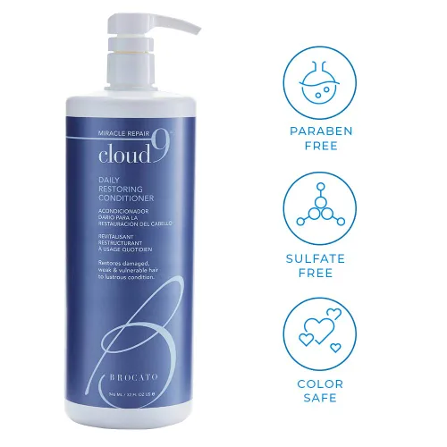 Miniatura 3 de Brocato Acondicionador restaurador diario Cloud 9, 32 onzas Acondicionador hidratante y revitalizante Miracle Repair Restaura el cabello dañado
