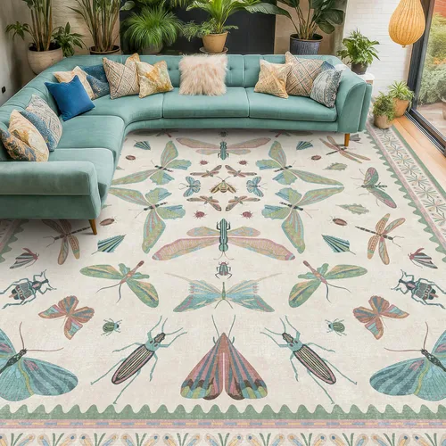Miniatura 71 de Hazo Haus Alfombra de Baño Bohemia Lavable 2x3, Alfombras Pequeñas para Cocina, Tocador, Puerta Principal Entrada Interior, Antideslizante Pelo Bajo