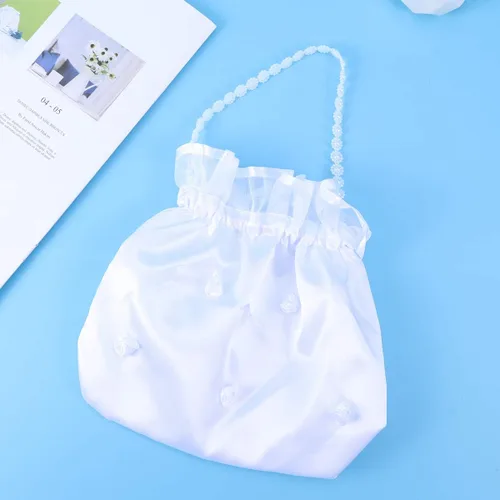 Miniatura 5 de ULTNICE Bolsa de dinero de satén para novia, boda, bolso de fiesta (blanco), 1, Blanco