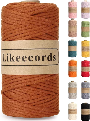 Miniatura 22 de Likeecords - Cuerda de macramé de 4 mm de un solo hilo, 80 m de cuerda de macramé colorida, cuerda de algodón para macramé, cuerda de algodón