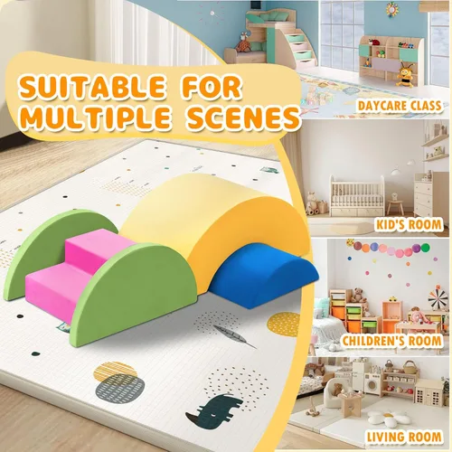 Miniatura 6 de Edbuosy Juguetes de escalada suaves para niños pequeños, juego de 5 bloques de escalada de espuma para bebés, para interiores, juguetes de escalada