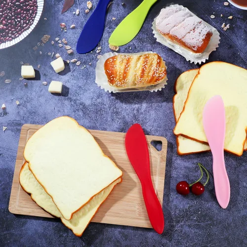 Miniatura 5 de Esparcidor de mantequilla de plástico, 10 cuchillos multiusos para mantequilla, cuchillos versátiles para glaseado de queso suave, 7 x 1.4 pulgadas
