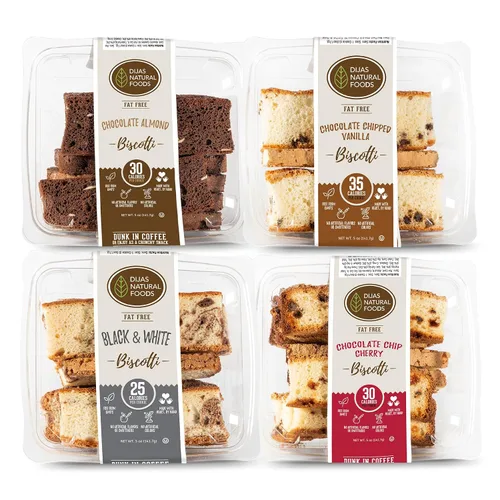 DIJAS Natural Food s, Galletas de biscotti crujientes sin grasa, ingredientes naturales sin conservantes, delicioso aperitivo bajo en calorías