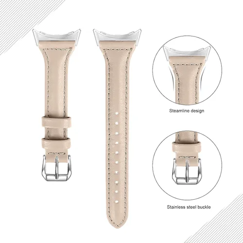 Miniatura 2 de Correa de cuero compatible con Google Pixel Watch Band Correa de repuesto Correa de pulsera transpirable para Google Pixel Watch Accesorios