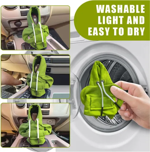 Miniatura 5 de JOYCOURT Sudadera con capucha para palanca de cambios de automóvil, cubierta de perilla de palanca de cambios de moda, mini sudadera con capucha