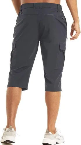 Miniatura 3 de MAGCOMSEN Pantalones cortos de entrenamiento para hombre, de secado rápido, 34, pantalones capri con bolsillos con cremallera, pantalones cortos