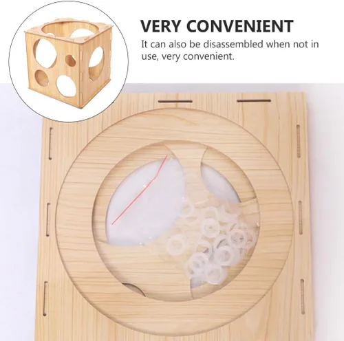 Miniatura 7 de Operitacx Caja de medición de cubo de globos, herramienta de medición precisa de globos para decoraciones y arcos, fácil de montar y almacenar hecha