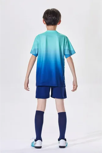 Miniatura 8 de Paquete de 2 camisetas de fútbol y pantalones cortos para niño, de secado rápido, uniforme de entrenamiento de equipo deportivo