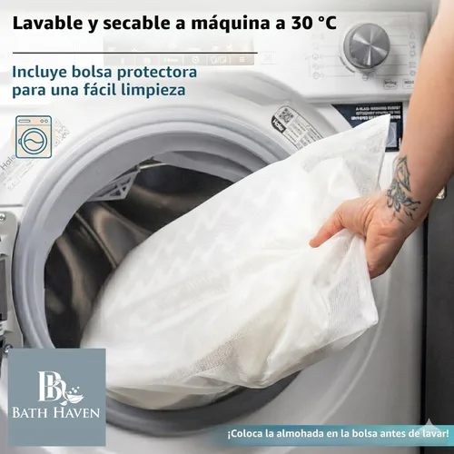 Miniatura 5 de Almohada de baño para hombres y mujeres de lujo, cojín ergonómico para cuello, cabeza y hombros Blanco