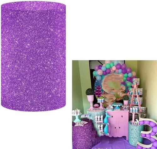 Miniatura 8 de Fundas cilíndricas con purpurina azul marino para fiestas, cubierta de pedestal, sirena subacuática, regalos de fiesta de cumpleaños, baby shower