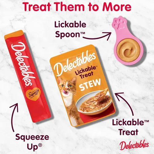 Miniatura 8 de Delectables Squeeze Up - Puré cremoso exprimible, golosinas húmedas para lamer para gatos, sin granos, sin rellenos añadidos, sin subproductos, sin