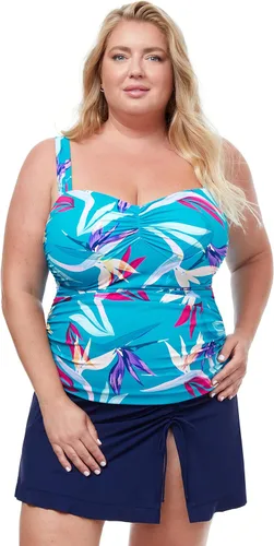 Profile by Gottex Tankini de natación Paradise de figura completa con cuello cuadrado para mujer