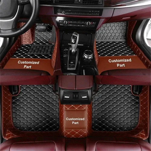Miniatura 13 de Personaliza las alfombrillas de cuero de lujo de protección para todo tipo de clima para automóviles, SUV y camiones según el modelo automotriz beige