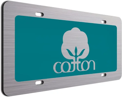 Miniatura 18 de Placa de matrícula decorativa de algodón blanco - 6"x12" de aluminio cepillado, etiqueta novedosa para exhibición en parachoques delantero