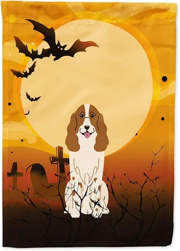 Miniatura 63 de Caroline's Treasures BB4307GF - Bandera de Halloween Airedale para jardín, bandera decorativa para patio exterior, obras de arte de patio, macizos