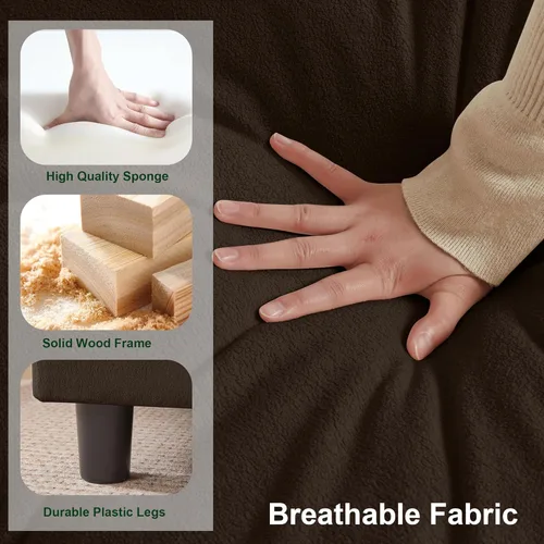 Miniatura 3 de Sofá de nube en forma de U de 104 pulgadas, sofá modular convertible, cómodos sofás con diván doble y reposabrazos para dormir, sofá modular de 4