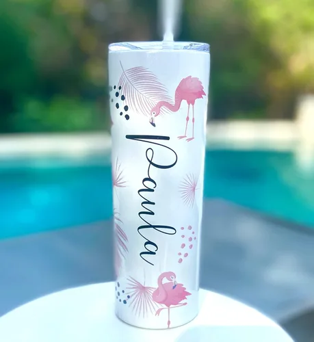 Miniatura 5 de AVITO Vaso aislado de acero inoxidable, 20 onzas, flamenco, personalizado, vacaciones, regalo de dama de honor
