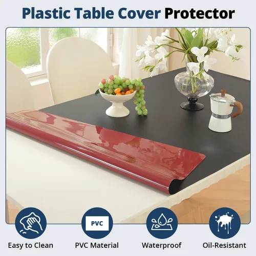 Miniatura 19 de Protector de mesa transparente de 12 x 36 pulgadas, 1.5 mm de grosor, cubierta de mesa de plástico impermeable, protector de mesa transparente
