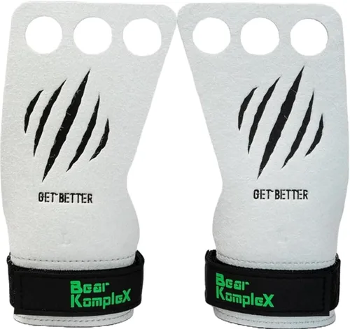 Miniatura 7 de Bear KompleX 3 Hole Pinnacle Hand Grips for Workouts, Pull-ups, Weightlifting, WOD Gymnastics, Crosstraining Palm Grips with Wrist Wraps, Hand