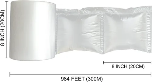 Miniatura 2 de Rollo de película de cojín de aire para embalaje de envoltura de burbujas, 984 pies x 8 pulgadas x 8 pulgadas (984.3 ft x 7.9 in x 7.9 in), paquete