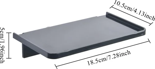 Miniatura 2 de Estante de pared adhesivo – Pequeño estante de acrílico transparente adhesivo montado en la pared, estantes para teléfono, estante de toallitas