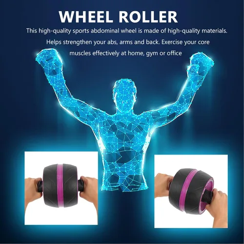 Miniatura 7 de Abaodam Rueda de rodillo abdominal de rebote automático para hombres y mujeres, gimnasio en casa, fuerza de núcleo, ejercicio de fitness, rueda