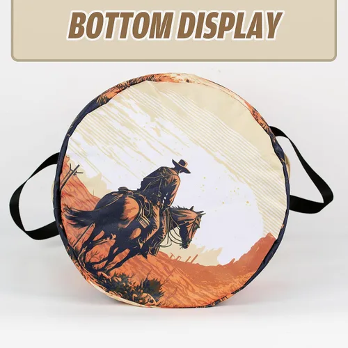 Miniatura 3 de Western Cowboy - Cesta de lavandería plegable de tela Oxford para montar en el desierto, divertida bolsa de lavandería, cesta de almacenamiento